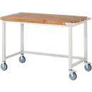 Werkbank serie 8000, verrijdbaar, werkblad massief beukenhout, B 1250 x D 700 x H 880 mm