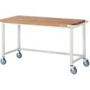 Werkbank serie 8000, verrijdbaar, werkblad massief beukenhout, B 1500 x D 700 x H 880 mm
