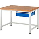 Werkbank serie 8001, vast, met schuiflade, B 1250 x D 900 X H 840 mm