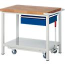 Werkbank serie 8001, verrijdbaar, neerlaatbaar, schuiflade, B 1000 x D 700 x H 880 mm