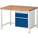 Werkbank serie 8152, 1 schuiflade, 1 deur, B 1250 x D 900 x H 840 mm