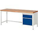 Werkbank serie 8152, vast, in hoogte verstelbaar, schuiflade, B 2000 x D 700 x H 840-1040