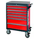Werkplaatswagen PROJAHN GALAXY, plaatstaal, 7 schuifladen, tot 450 kg, afsluitbaar, rood/antraciet