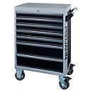 Werkplaatswagen PROJAHN GALAXY, plaatstaal, 7 schuifladen, tot 450 kg, afsluitbaar, zwart/zilvergrijs