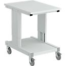 Werkplaatswagen Treston CONT705-49 ESD, werkblad &amp; legbord, als extra ruimte voor werktafels, handmatig in hoogte verstelbaar, tot 150 kg