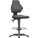 Werkstoel Allrounder, zonder armleuningen, permanent contact, met glijders, PU-bekleding, zwart