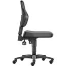 Werkstoel Allrounder, zonder armleuningen, permanent contact, met wielen, PU-bekleding, zwart