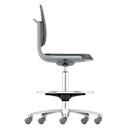Werkstoel Labsit hoog, kunstleer, zit-stop-wielen, B 450 x D 420 x H 560 - 810 mm, antraciet