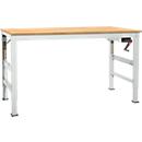 Werktafel Ergo K, met zwengel, 1750 x 800 mm, tafelblad multiplex, lichtgrijs