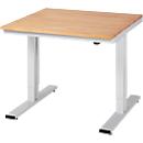 Werktisch Serie adlatus 300, Buche-Massiv-Platte, B 1000 x T 800 x H 720 - 1120 mm