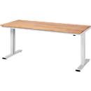 Werktisch Serie adlatus 300, Buche-Massiv-Platte, B 2000 x T 800 x H 720 - 1120 mm