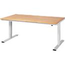 Werktisch Serie adlatus 300, Buche-Massiv-Platte, B 2000 x T 800 x H 720 - 1120 mm