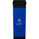 Wertstoffsammler Paperflow, Volumen 60 l, für Papier, erweiterbar, L 363 x B 263 x H 760 mm, Polystyrol, blau-schwarz