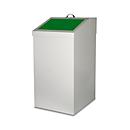 Wertstoffsammler, Volumen 54 l, mit Inneneimer, Stahl verzinkt, B 340 x T 380 x H 650 mm, grün