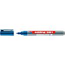 Whiteboardmarker Edding 361, Schreibfarbe Blau, Rundspitze, Strichstärke 1 mm, trocken abwischbar, mit Kappe und Clip, nachfüllbar, 10 Stück