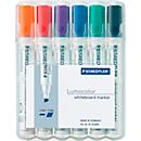 Whiteboardmarker Lumocolor® - ronde punte 2-5 mm, set van 6 markers