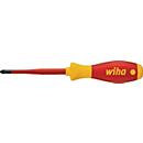 WIHA VDE-Schraubendreher 3241 slimFix, PZD 1, Klingenlänge 80 mm, Chrom-Vanadium-Molybdän-Stahl, isoliert nach IEC 60900
