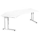 Winkelschreibtisch 135° PALENQUE, C-Fuß, Winkel links, B 2165 x T 800/1130 x H 720 mm, weiß