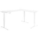 Winkelschreibtisch AERO FLEX, elektrisch höhenverstellbar, 90° Winkel, T-Fuß, B 2000 x T 1600 mm, weiß/weiß + Memorypanel