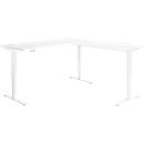 Winkelschreibtisch AERO FLEX, elektrisch höhenverstellbar, 90° Winkel, T-Fuß, B 2000 x T 2000 mm, weiß/weiß + Memorypanel