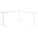 Winkelschreibtisch AERO FLEX, elektrisch höhenverstellbar, 90° Winkel, T-Fuß, B 2000 x T 2400 mm, weiß/weiß + Memorypanel