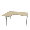 Winkelschreibtisch ARLON-OFFICE, 4-Fuß, Ansatz links, B 1600 x T 1200 x H 730 mm, Eiche-Dekor