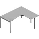 Winkelschreibtisch ARLON-OFFICE, B 1600 x T 1200 x H 730 mm, lichtgrau