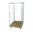 Wire mesh container 3-sided, 1350 in plastic roll container, grey RAL7032