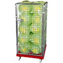 Wire mesh container 4-sided, 1350 in plastic roll container, bright red RAL3000