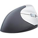 Wireless mouse BakkerElkhuizen Handshake Mouse Wireless, for right-handers, ergonomic, 2 buttons &amp; scroll wheel, 400-3200 dpi, USB nano receiver, black-silver