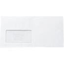 Witte enveloppen, 110 x 220 mm (DL), 80 g/m², met lijmsluiting, gerecycled papier, met venster, 1000 stuks