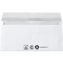 Witte enveloppen, 110 x 220 mm (DL), 80 g/m², met lijmsluiting, gerecycled papier, zonder venster, 1000 stuks