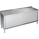 Workshop sliding door cabinet, W 1000 x D 700 x H 850 mm, stainless steel