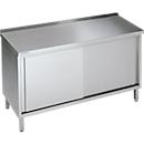 Workshop sliding door cabinet, W 1400 x D 700 x H 850 mm, stainless steel