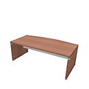 X-TIME-WORK desk, side, semicircular arc, W 2000 x D 1000 x H 740 mm, Canaletto walnut/white finish