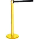 Yellow tape pole, black tape