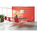 ZEROS'SE visitor's chair, chrome/red