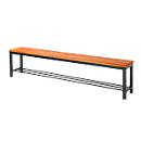 Zitbank voor kleedkamers - hout - L 2000 x D 310 x H 450 mm - metalen onderstel zwart