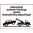 Znak zakazu parkowania "Nieprawidłowo zaparkowane pojazdy…” (aluminium Dibond)