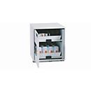 Zure en alkalische onderkast asecos SL-CLASSIC-UB, scharnierende deur, aanslag links, voorkant lichtgrijs, B 590 x D 570 x H 600 mm