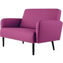 Zweisitzer Sofa meet® by Paperflow LISBOA, desinfektionsmittelbeständiger Kunstlederbezug lila, Fußgestell schwarz, B 1240 x T 815 x H 830 mm