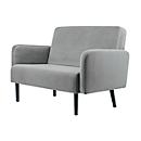 Zweisitzer Sofa meet® by Paperflow LISBOA, Samtbezug grau, Fußgestell schwarz, B 1240 x T 815 x H 830 mm