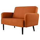 Zweisitzer Sofa meet® by Paperflow LISBOA, Stoffbezug braun, Fußgestell schwarz, B 1240 x T 815 x H 830 mm