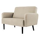 Zweisitzer Sofa meet® by Paperflow LISBOA, Stoffbezug elfenbeinfarben, Fußgestell schwarz, B 1240 x T 815 x H 830 mm