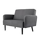 Zweisitzer Sofa meet® by Paperflow LISBOA, Stoffbezug grau, Fußgestell schwarz, B 1240 x T 815 x H 830 mm