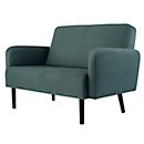 Zweisitzer Sofa meet® by Paperflow LISBOA, Stoffbezug grün, Fußgestell schwarz, B 1240 x T 815 x H 830 mm