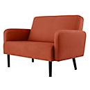 Zweisitzer Sofa meet® by Paperflow LISBOA, Stoffbezug rostfarben, Fußgestell schwarz, B 1240 x T 815 x H 830 mm