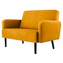 Zweisitzer Sofa meet® by Paperflow LISBOA, Stoffbezug safran, Fußgestell schwarz, B 1240 x T 815 x H 830 mm
