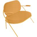 Zweisitzer Sofa Meet by Paperflow Saturne, mit Armlehnen, B 1180 x T 730 x H 880 mm, Stahlrohr, Kunstleder, Safran/Safran
