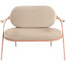 Zweisitzer Sofa Meet by Paperflow Saturne, mit Armlehnen, B 1180 x T 730 x H 880 mm, Stahlrohr, Samt, Rosa/Elfenbein